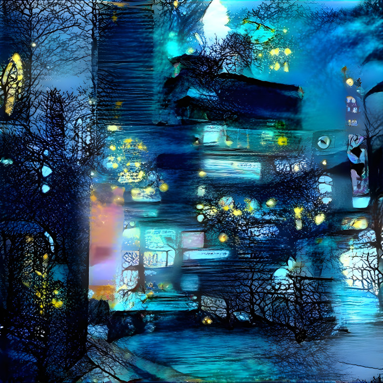 Colorful City Skyline In Scifi Cyberpunk World