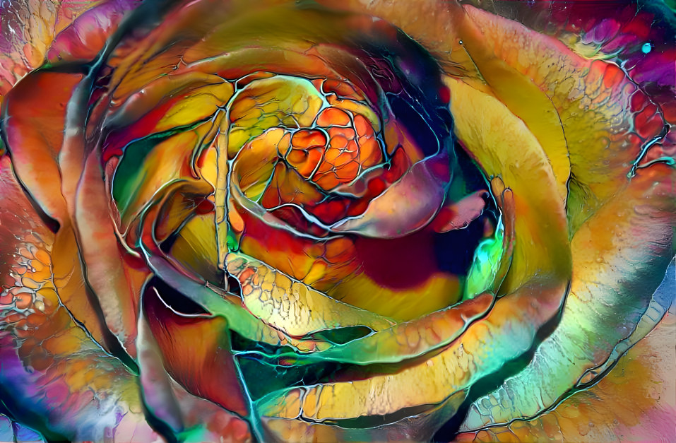 A harlequin rose ...