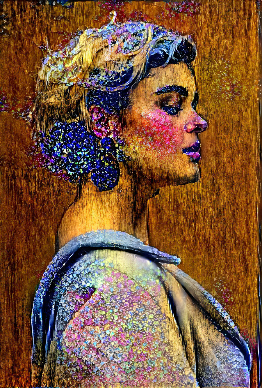 Stefania wood and glitter
