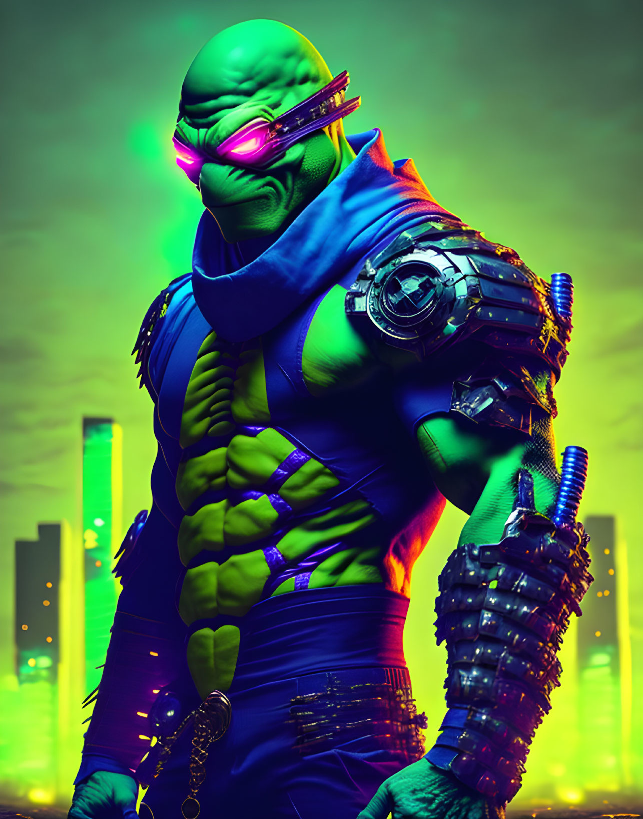 Cyberpunk ninja turtle