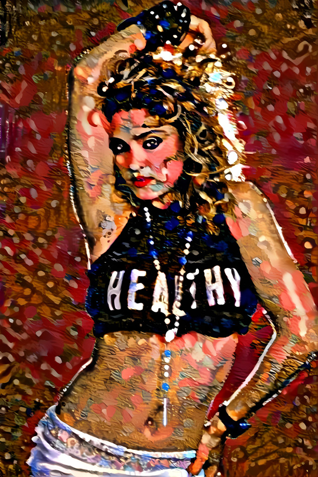 Madonna red abstract 