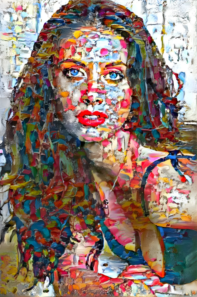 Alison Brie thick impasto abstract 