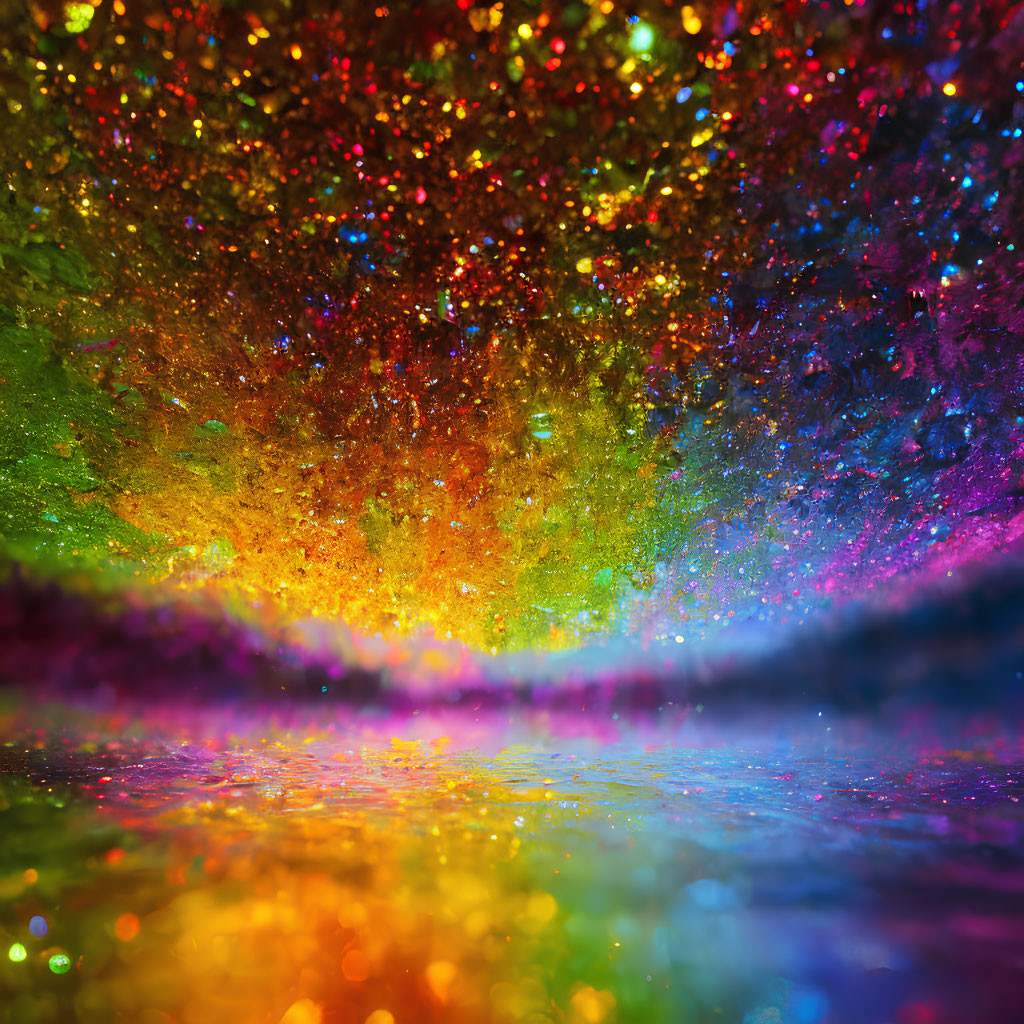 Colorful Abstract Image with Glittering Spectrum of Hues