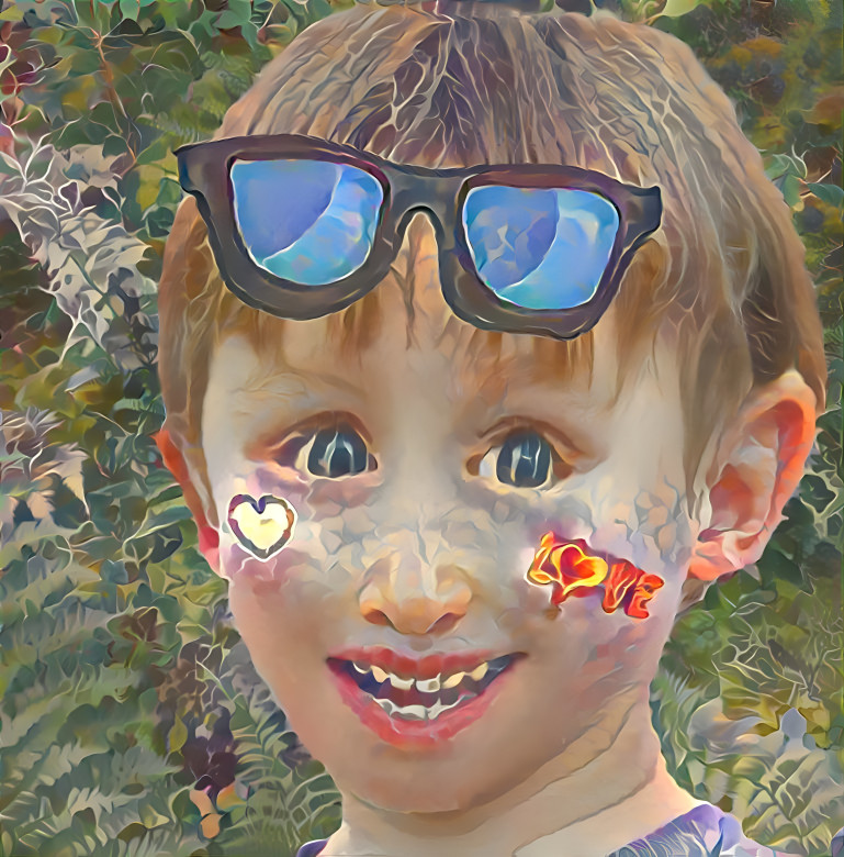 sunglasses kid in pastell style