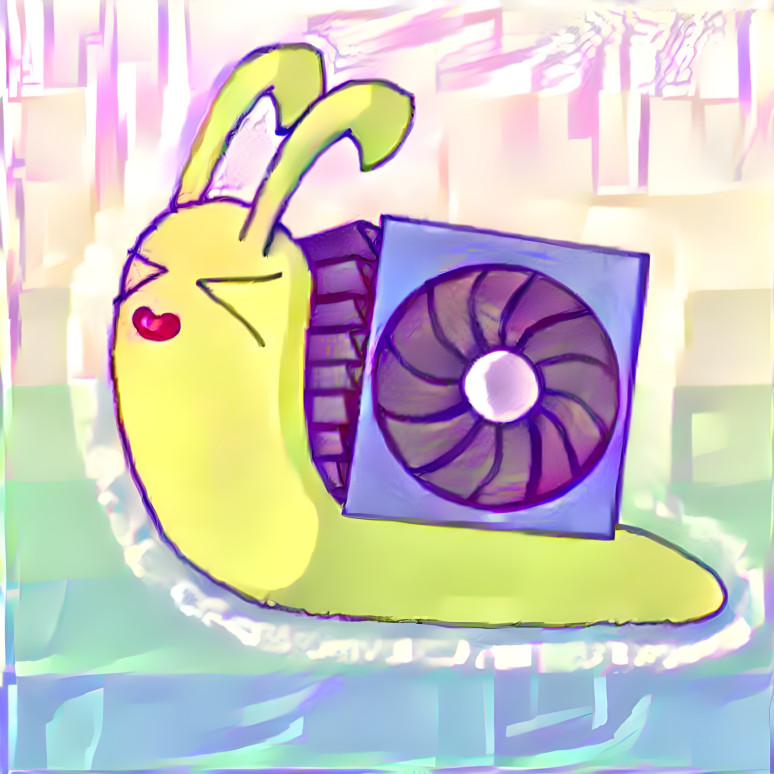computerfan snail rendered with some picture