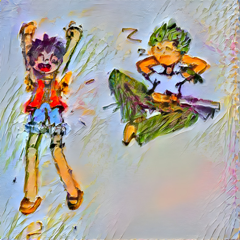 Luffy and Zoro One Piece oil paint