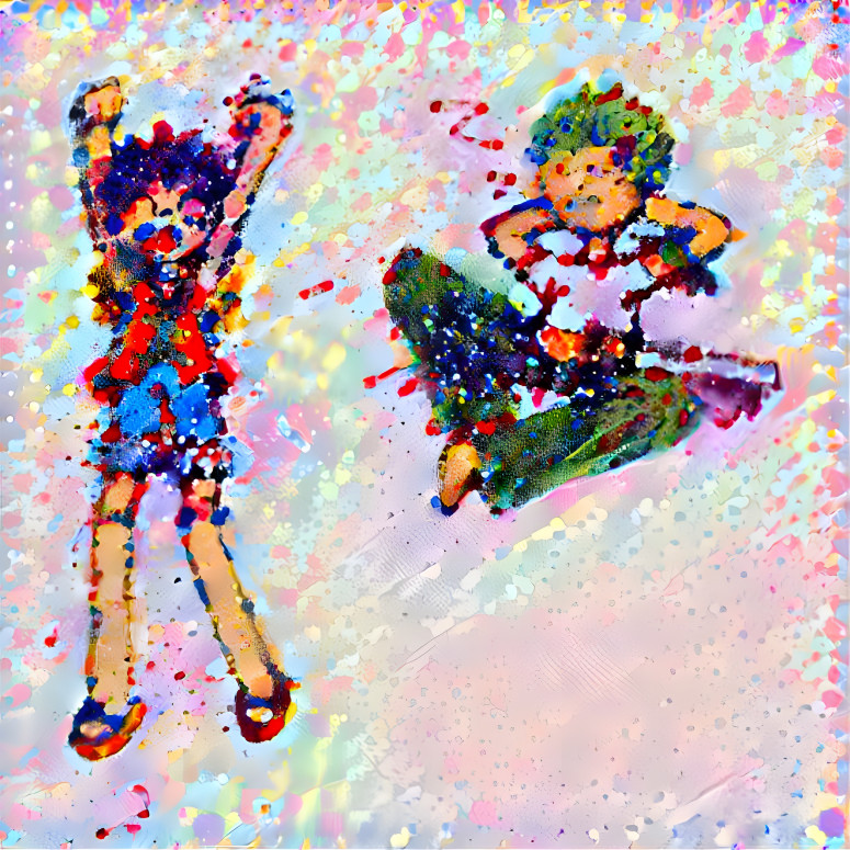 Zoro and Luffy as paint splatters