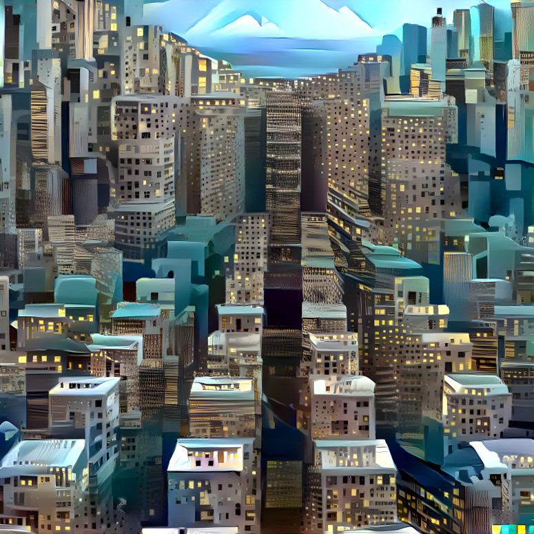 Endless Brutalist City Colorized