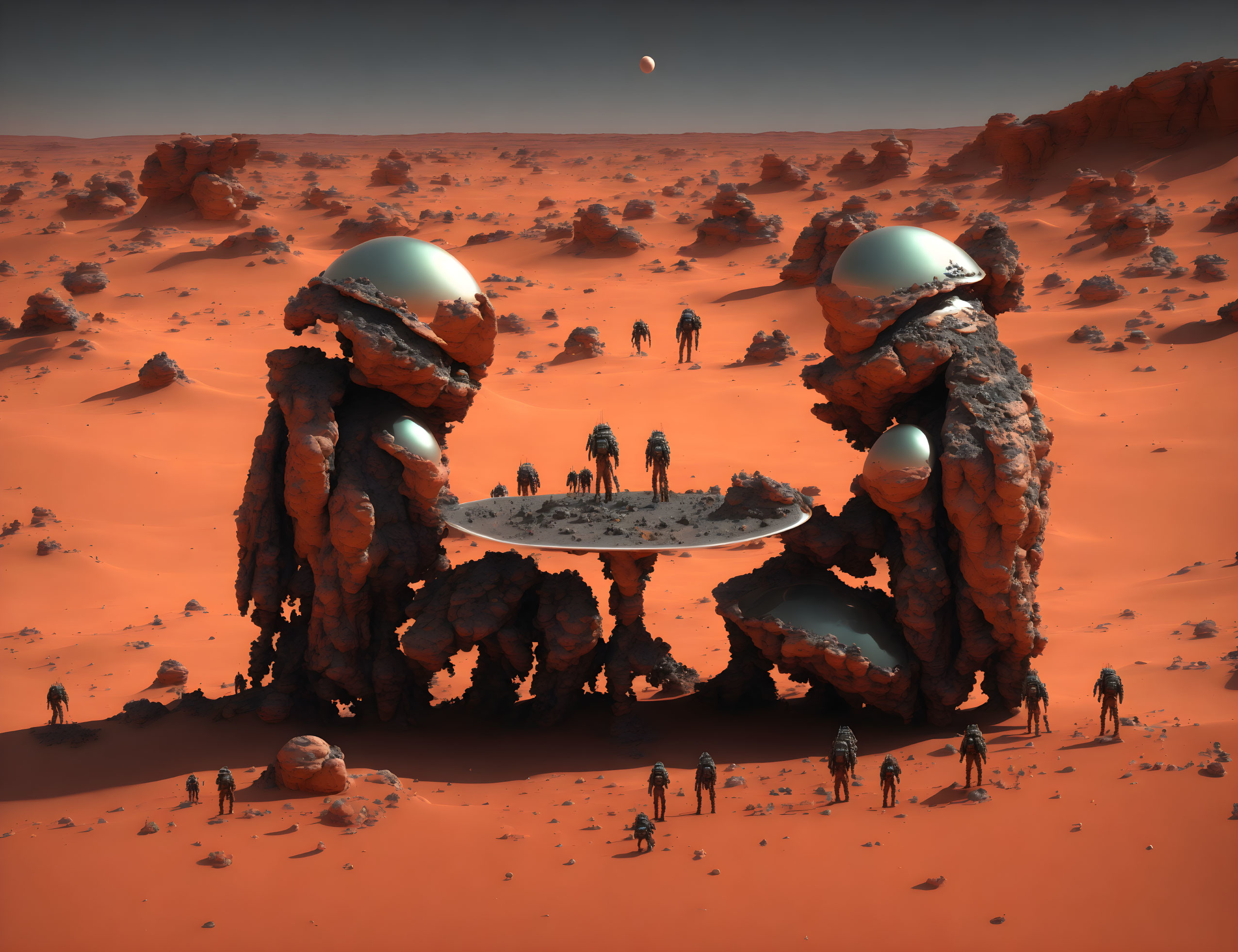 Aliens play competitive game on planet Mars
