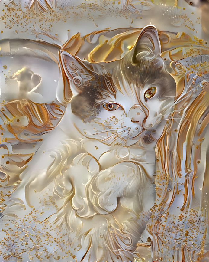 Gold and White Cat