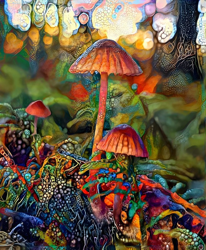 Psychedelic Style Mushroom 