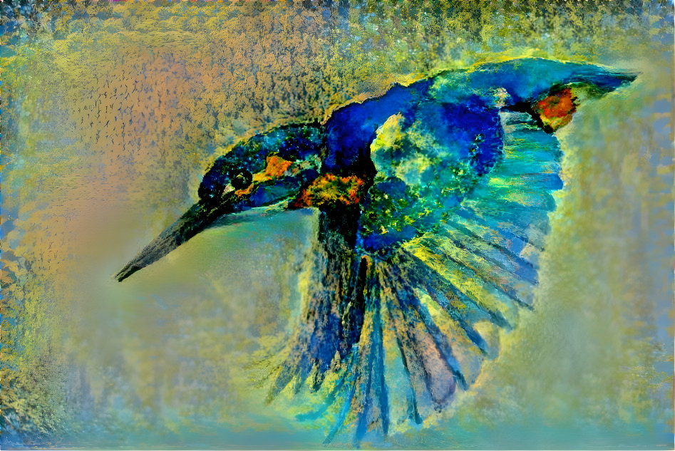 Bird in flight watercolor