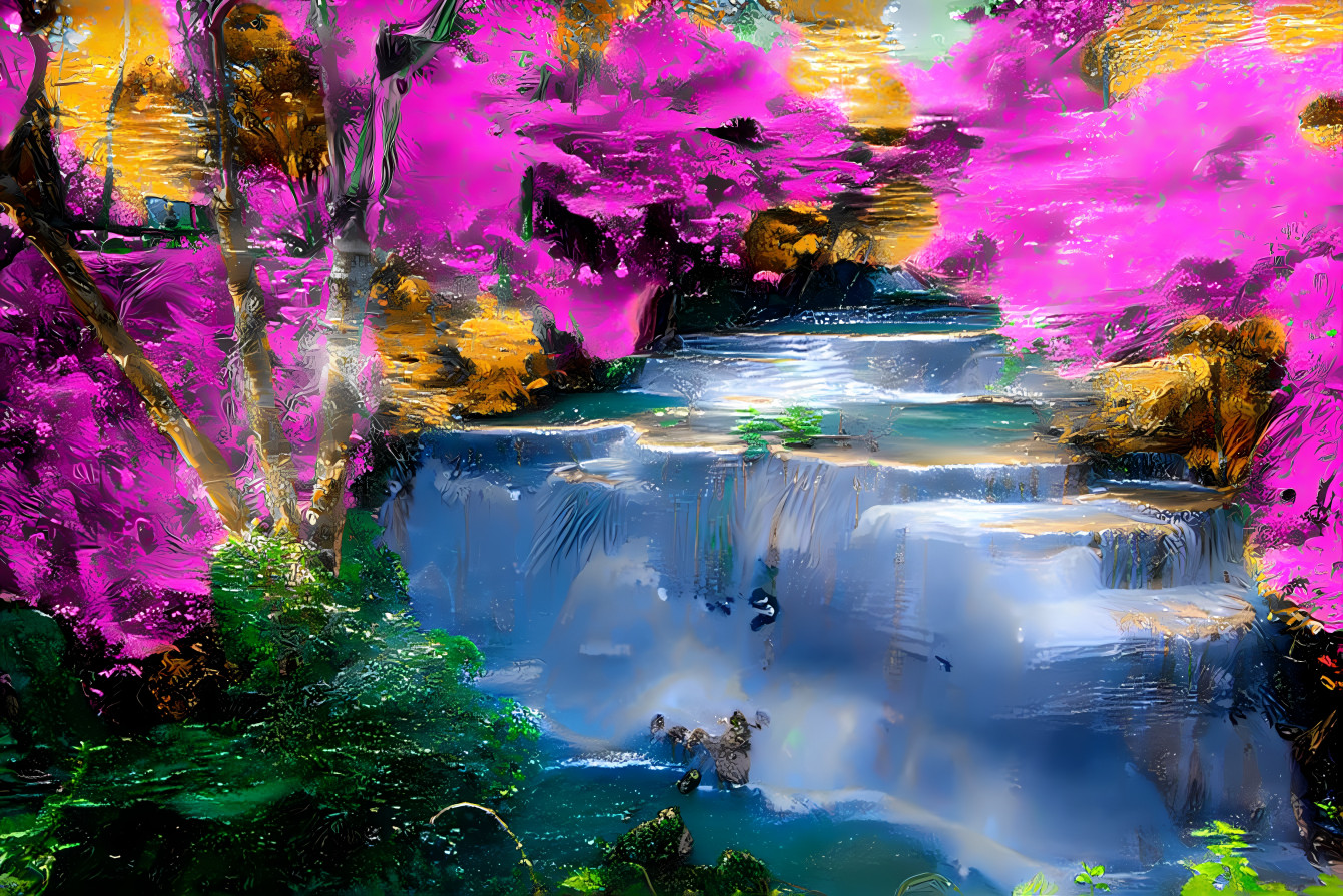 Waterfall and Colorful Surrounds