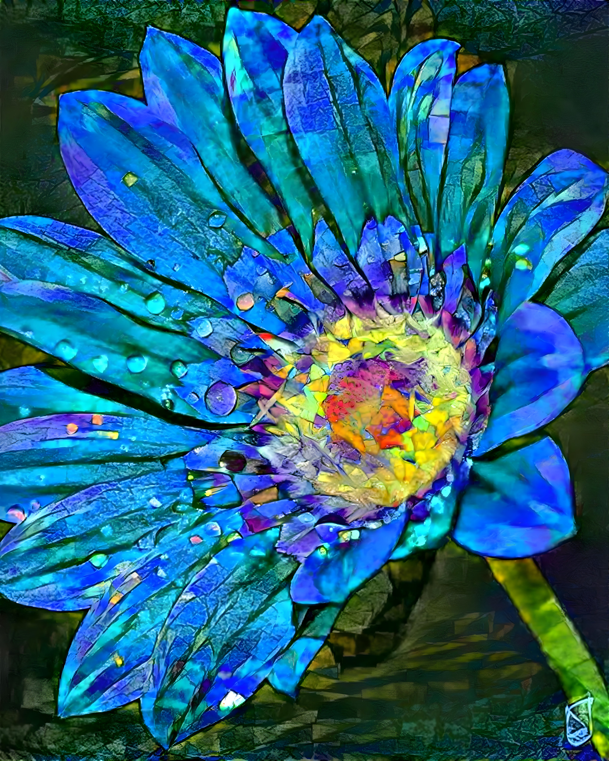 Blue Paper Flower