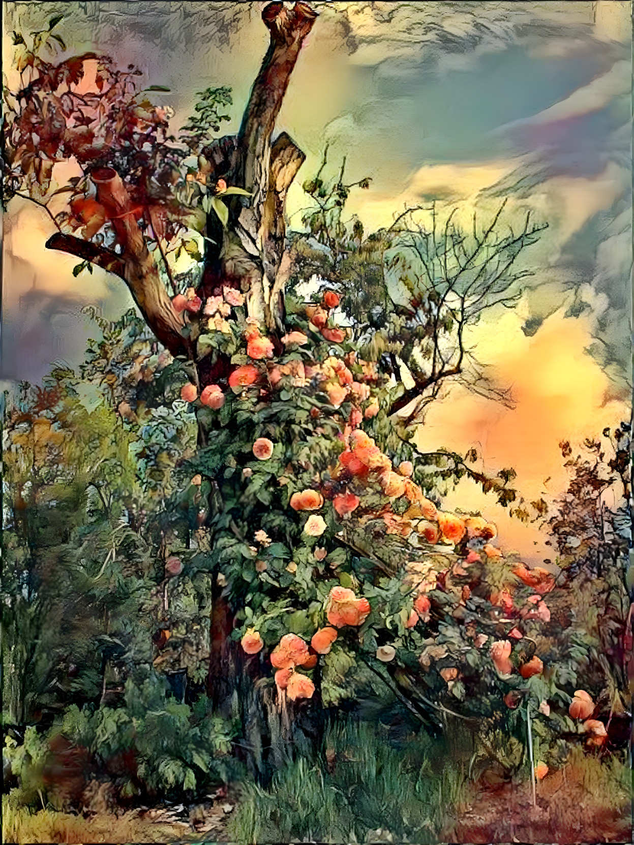 Tree with Roses