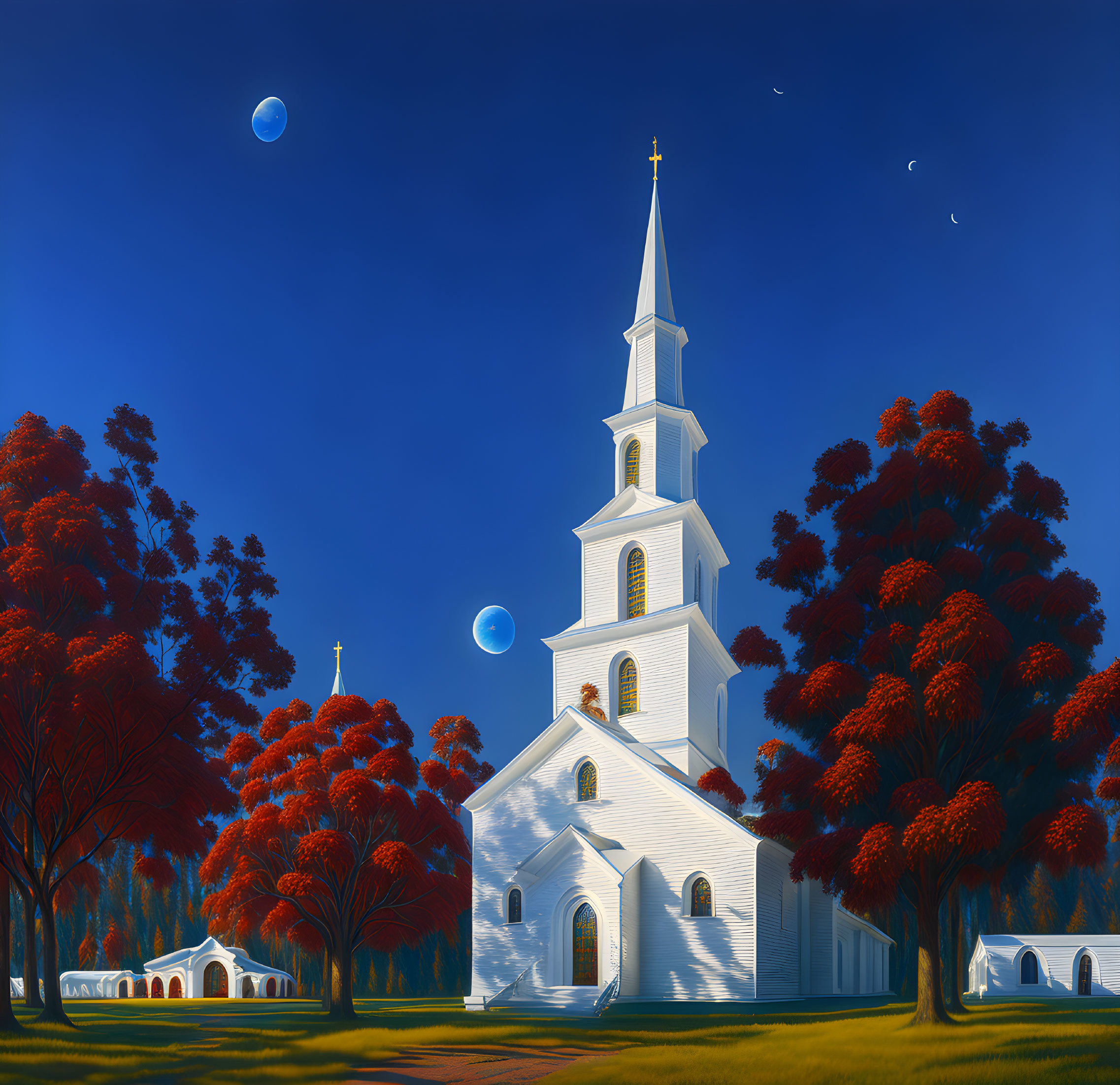 White Church, Red Trees