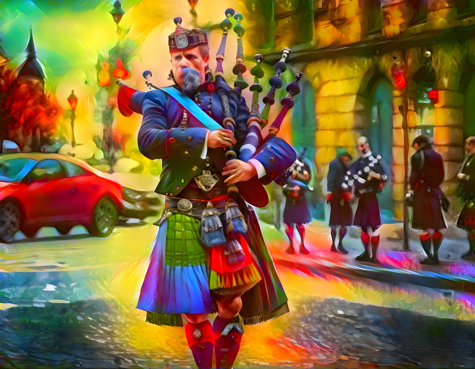 Piper with many pipes