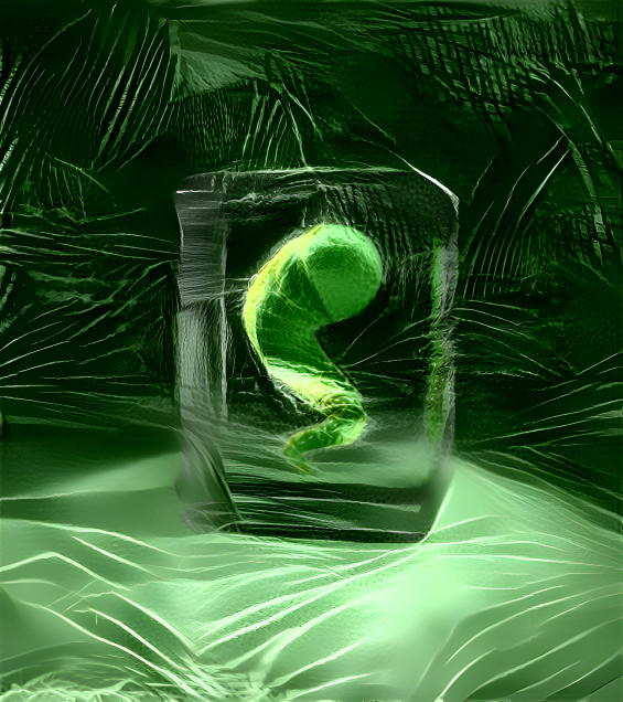 Worm in glass