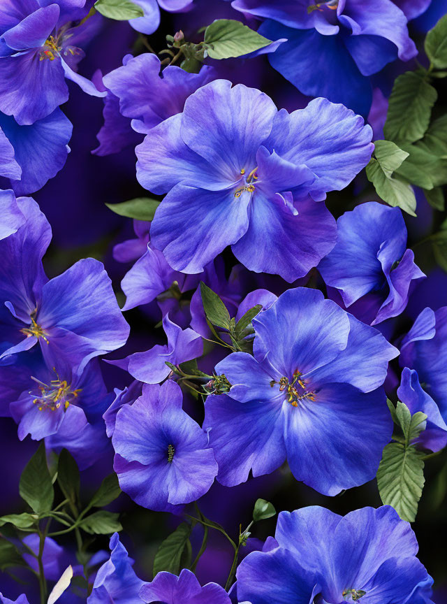 Purple Flowers with Yellow Centers on Contrasting Background