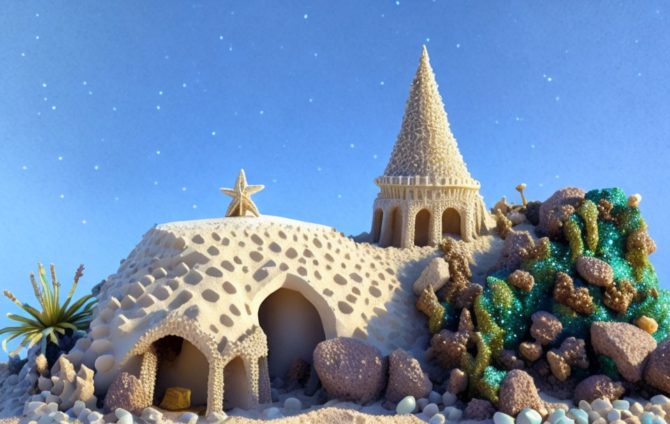 Little sand girl's sand castle