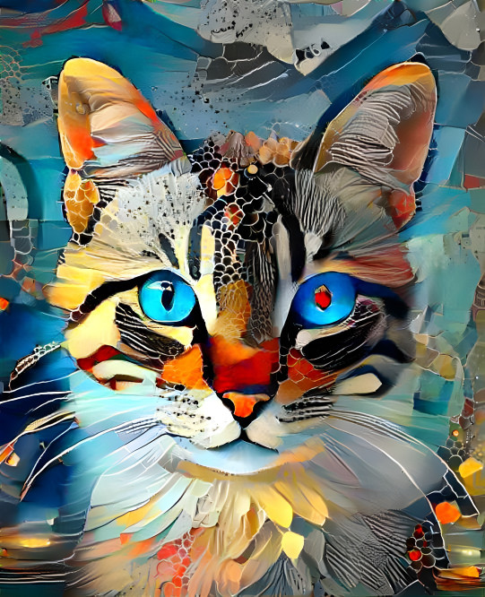 Abstract Cat Painting