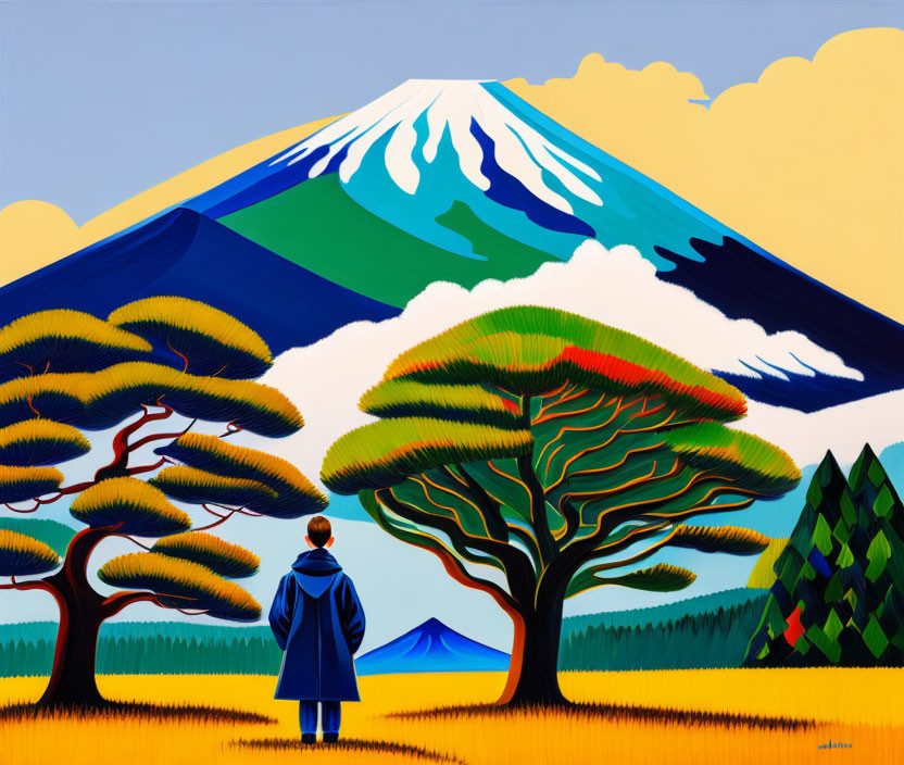 Mount Fuji landscape, Matisse style