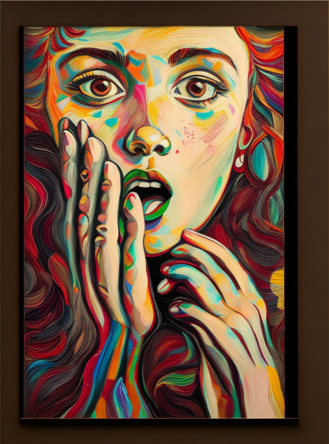 Surprised and shocked girl, pop art style