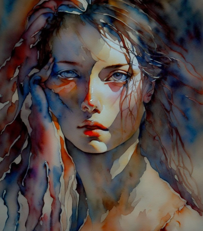 Sensitive Woman Watercolor