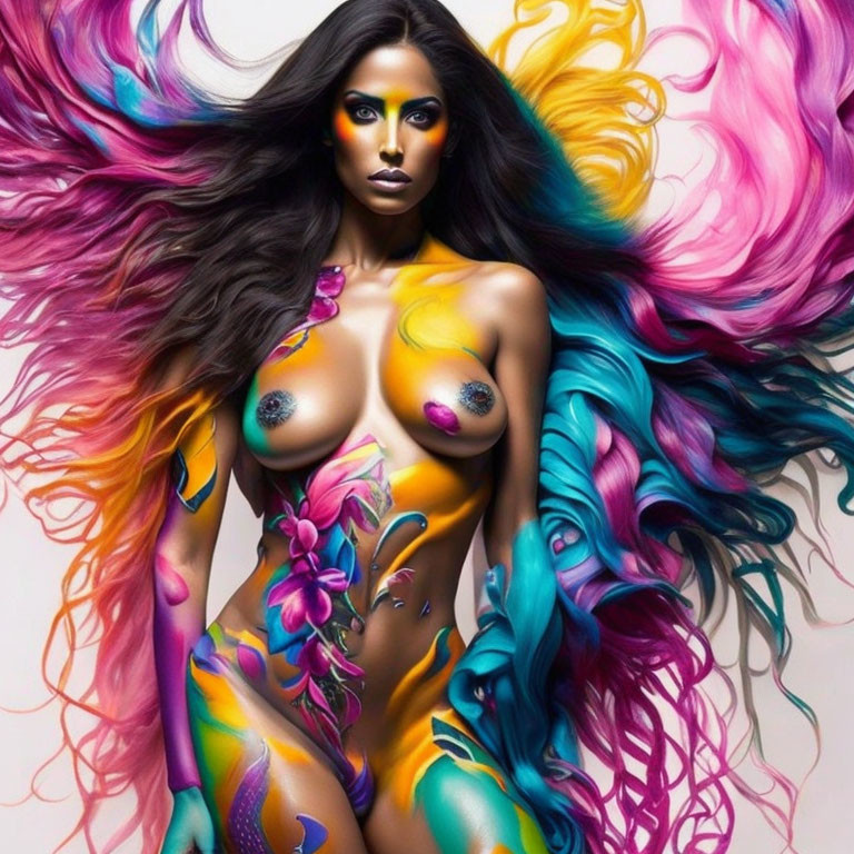 Body Paint and Feminine Feathers