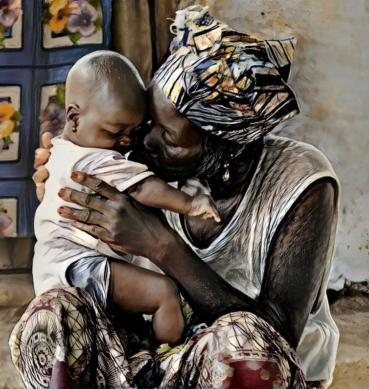 African Mom and baby