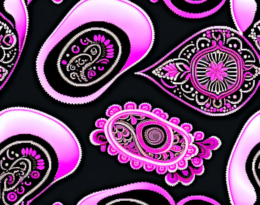 Pink and black Paisley