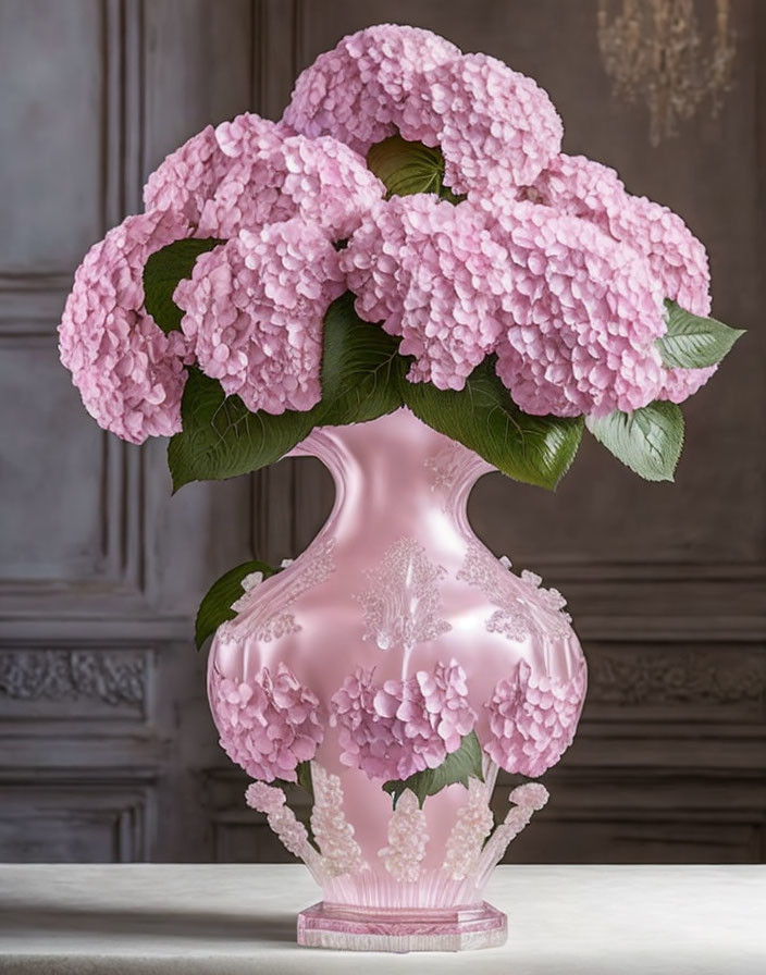Pink hydrangea bouquet 
