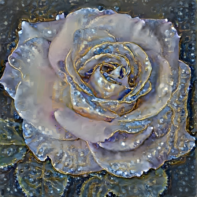 Silver and Gold Sequin Rose