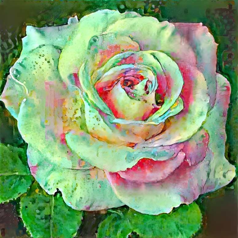 Watercolor Tropical Rose