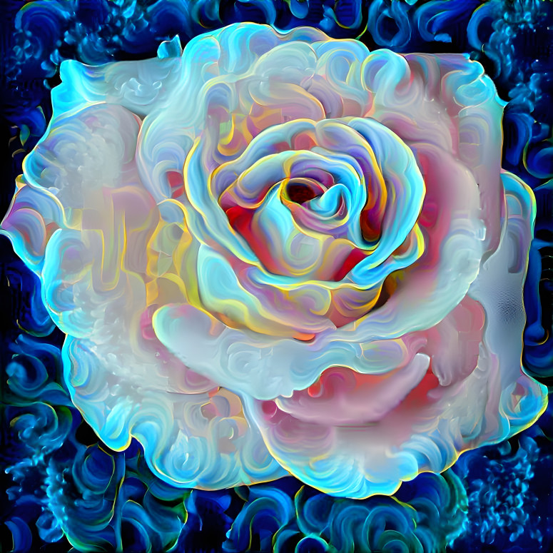 Cyan Swirl Rose