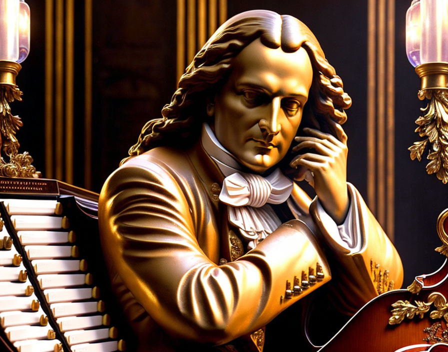 Generated J.S. Bach at church organ