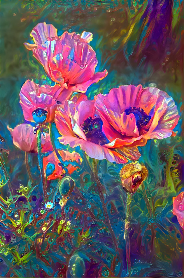 Hot pink poppies