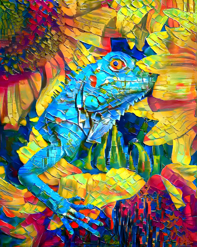 Mosaic iguana