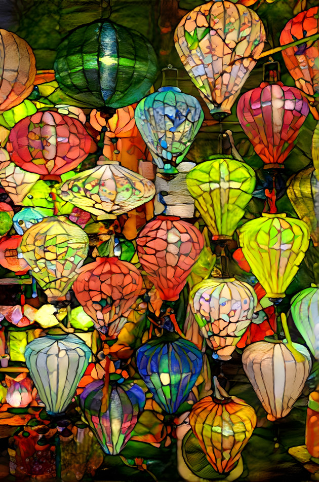 Stained glass paper lanterns