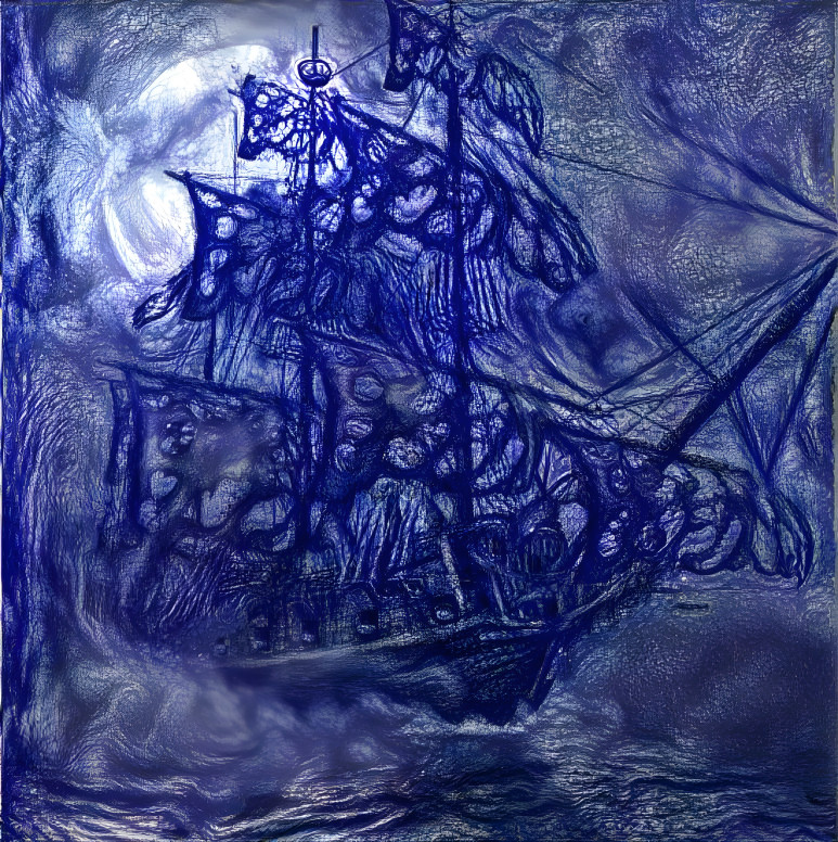 Crocheted pirate ship 