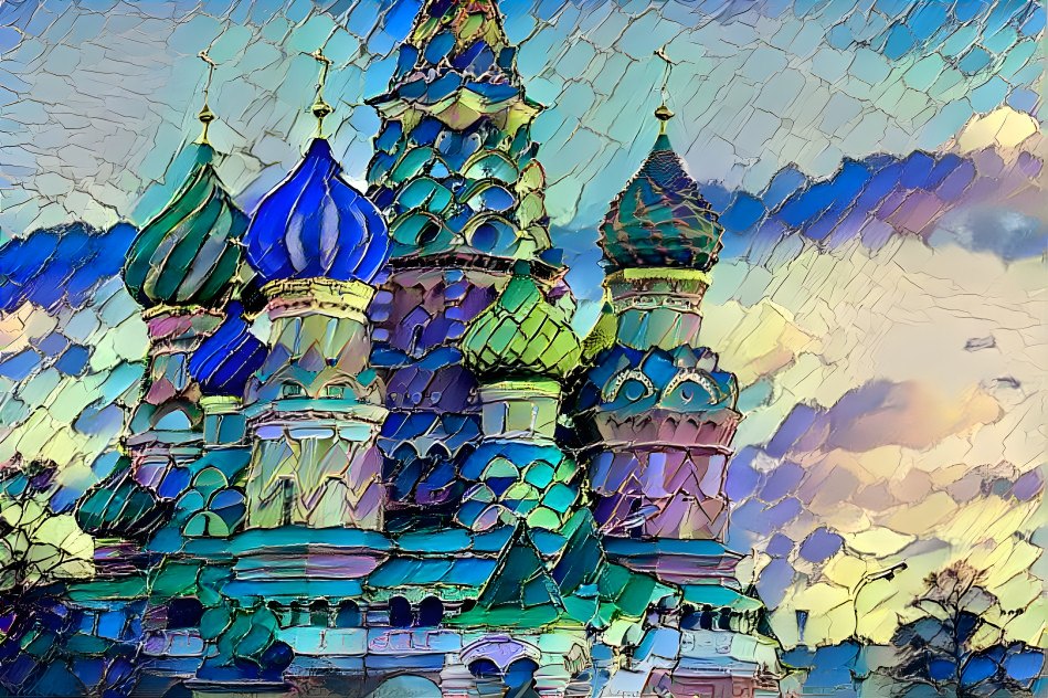 St. Basil's Cathedral in blue hues