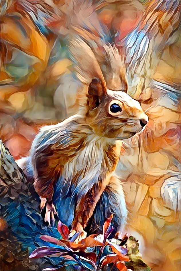 Red squirrel during Autumn season