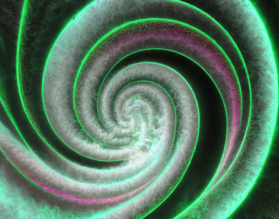 Colorful Spiraling Fractal Image with Glowing Edges