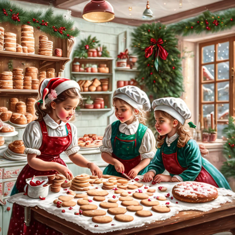 in the Christmas bakery