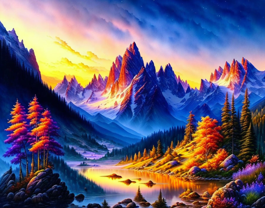 Painting with numbers....Mountain landscape