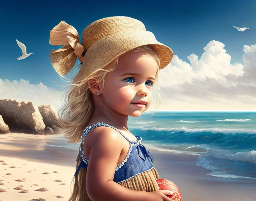  little girl at the sea