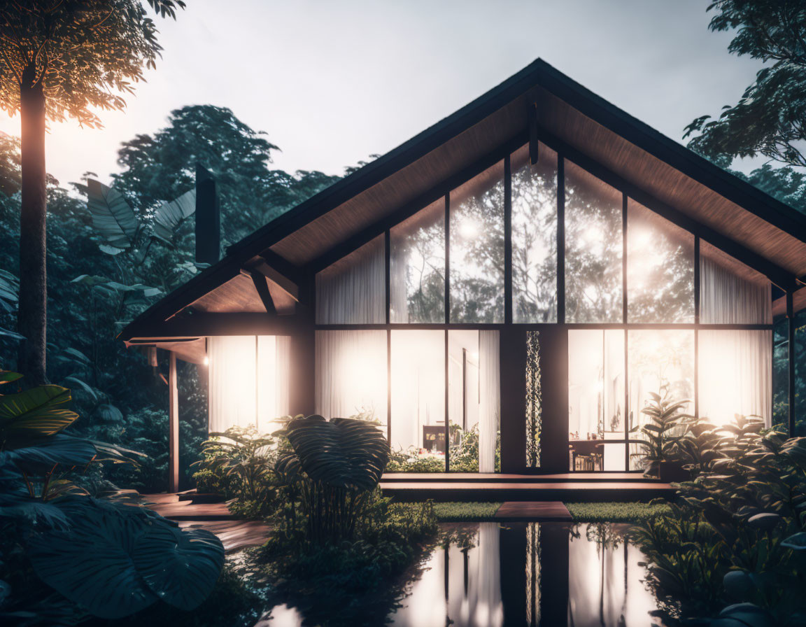 Thai model house in forest