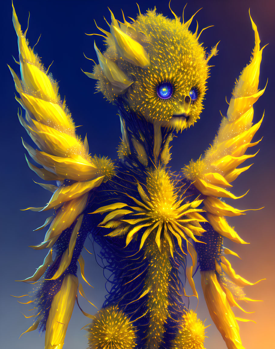 Corn dandelion humanoid figure monster