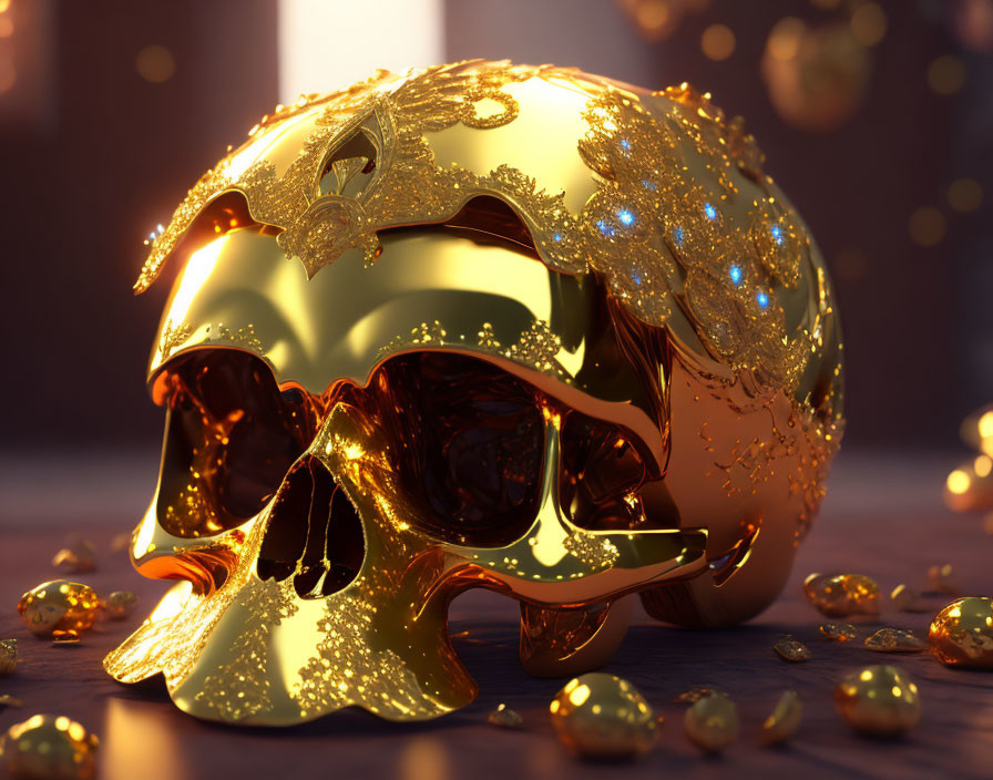 Gold  in Castle skull