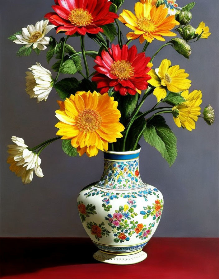 beautiful flowers in a vase